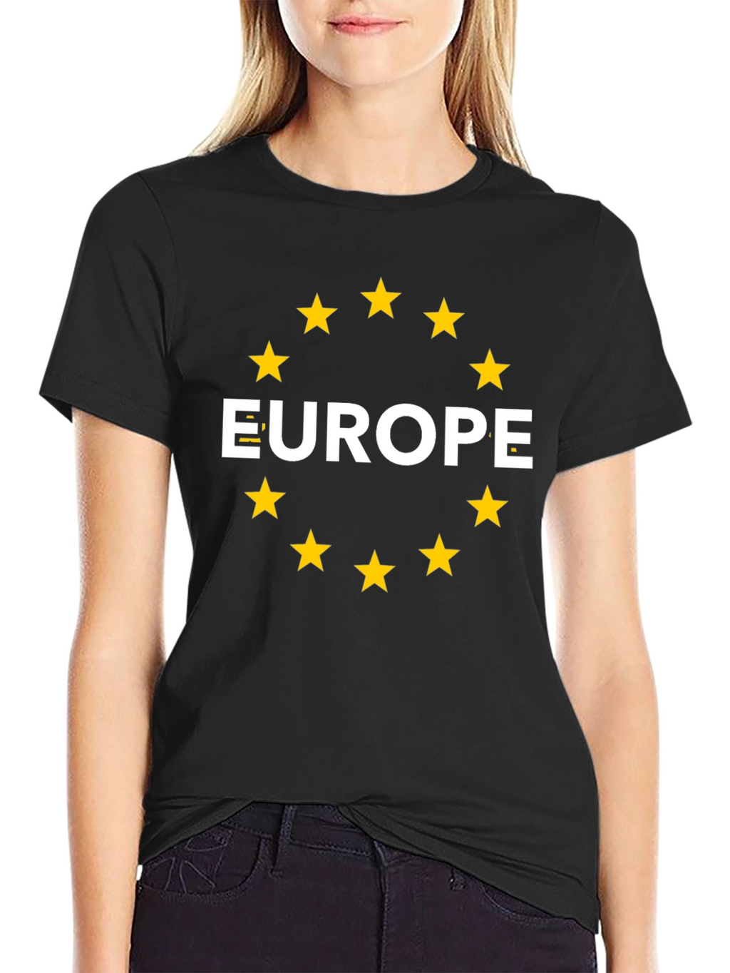 Europe Star Circle Black T-Shirt