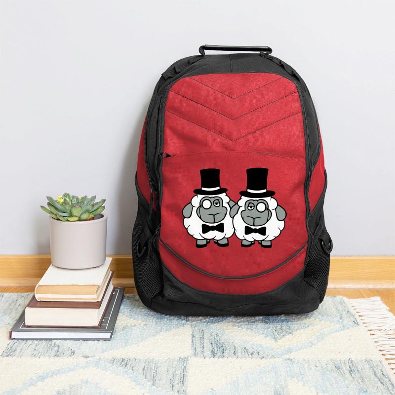 2 Sheep Men Gentlemen Top Hat Monocle Sir Two Mr.