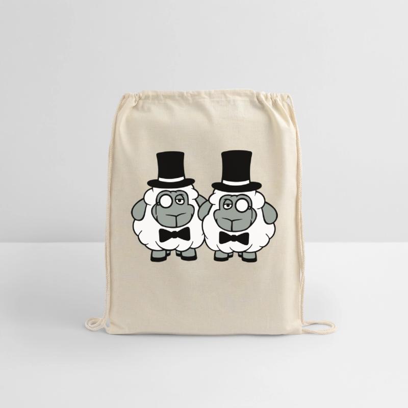 2 Sheep Men Gentlemen Top Hat Monocle Sir Two Mr.