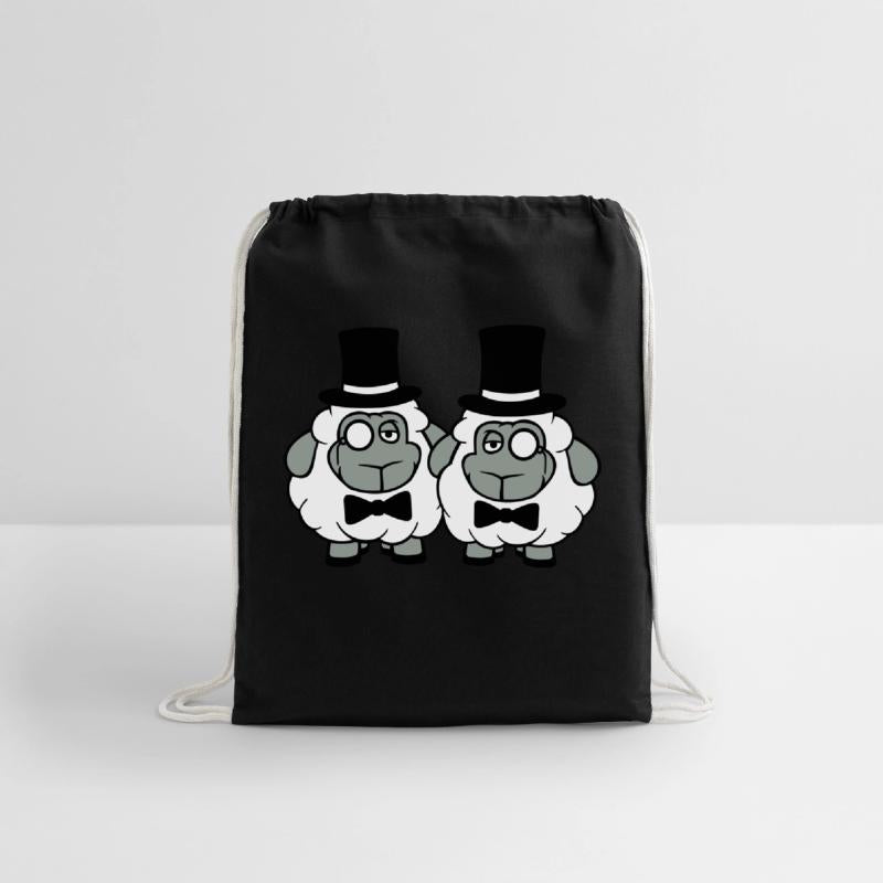 2 Sheep Men Gentlemen Top Hat Monocle Sir Two Mr.