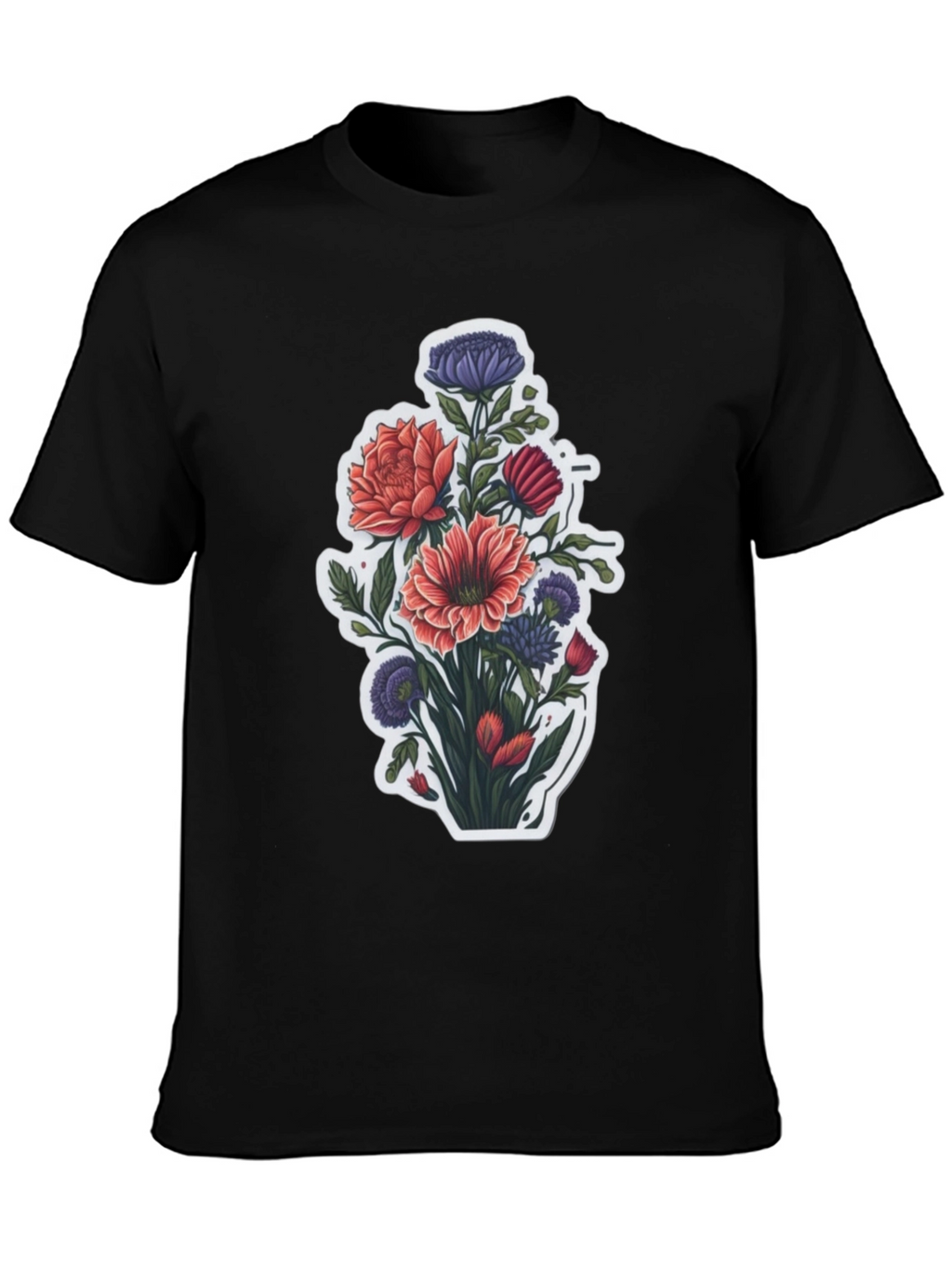 Floral Bouquet Graphic Tee - Stylish Mens T-Shirt