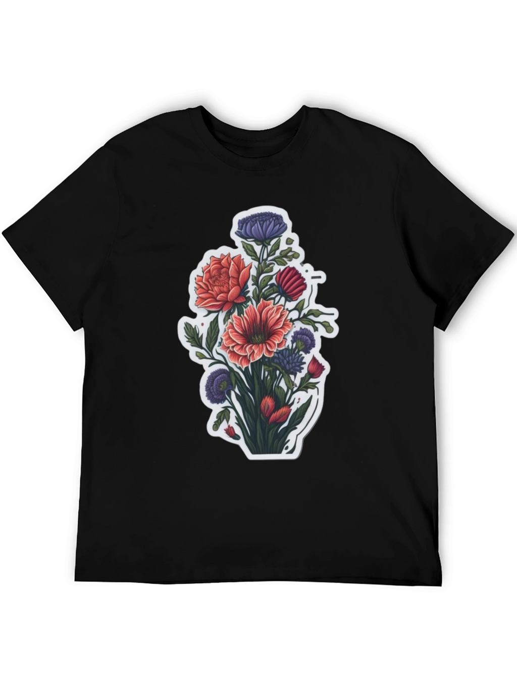 Floral Bouquet Graphic Tee - Stylish Mens T-Shirt