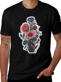 Floral Bouquet Graphic Tee - Stylish Mens T-Shirt