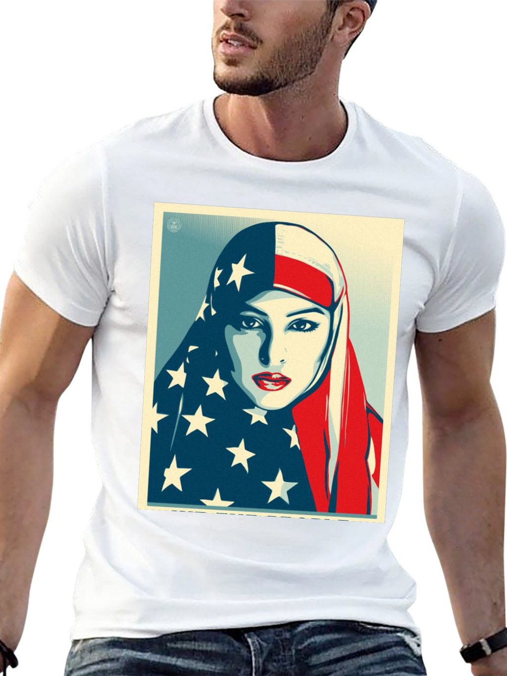 American Flag Hijab Graphic T-Shirt