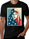 American Flag Hijab Graphic T-Shirt