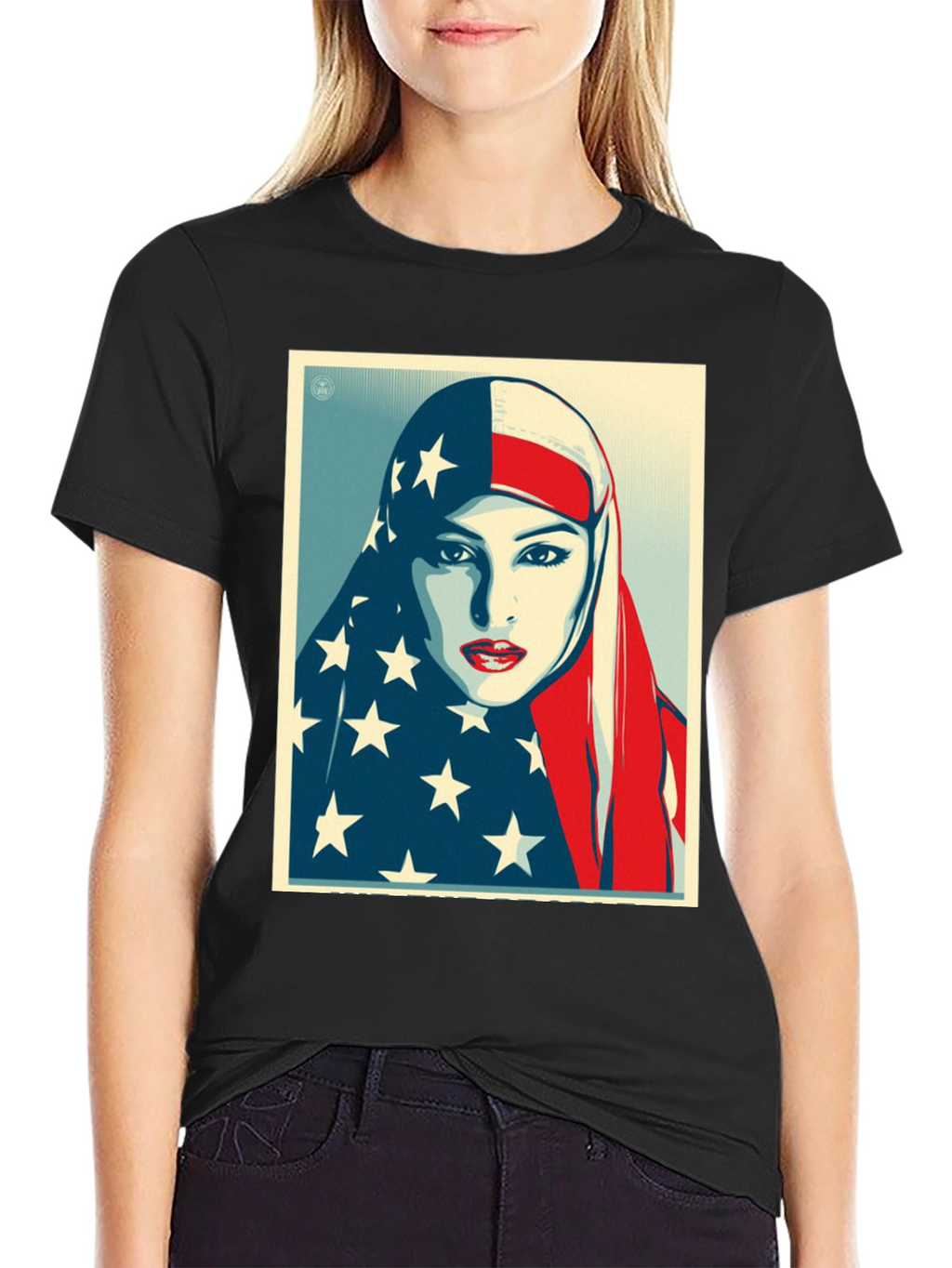 American Flag Hijab Graphic T-Shirt