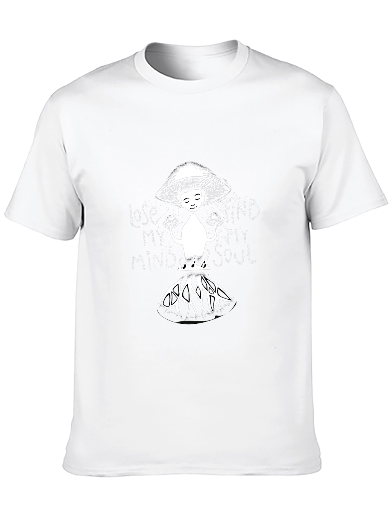 Mushroom Graphic Tee - Black Cotton Blend