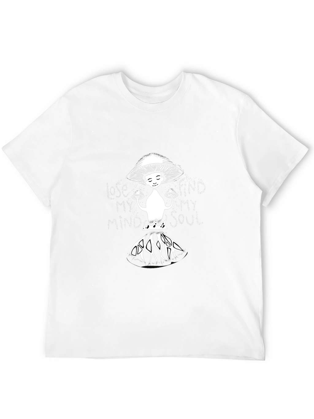 Mushroom Graphic Tee - Black Cotton Blend