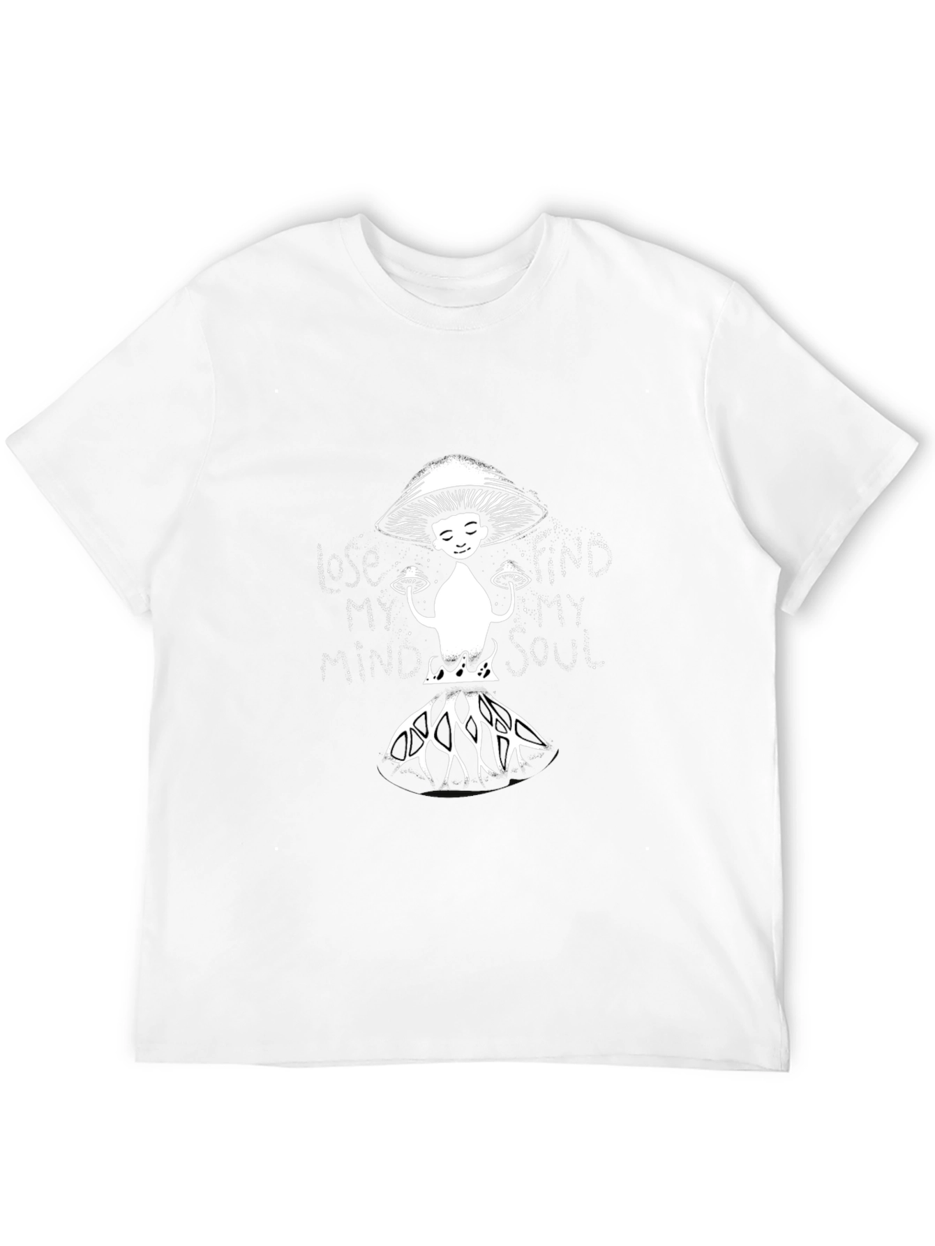 Mushroom Graphic Tee - Black Cotton Blend