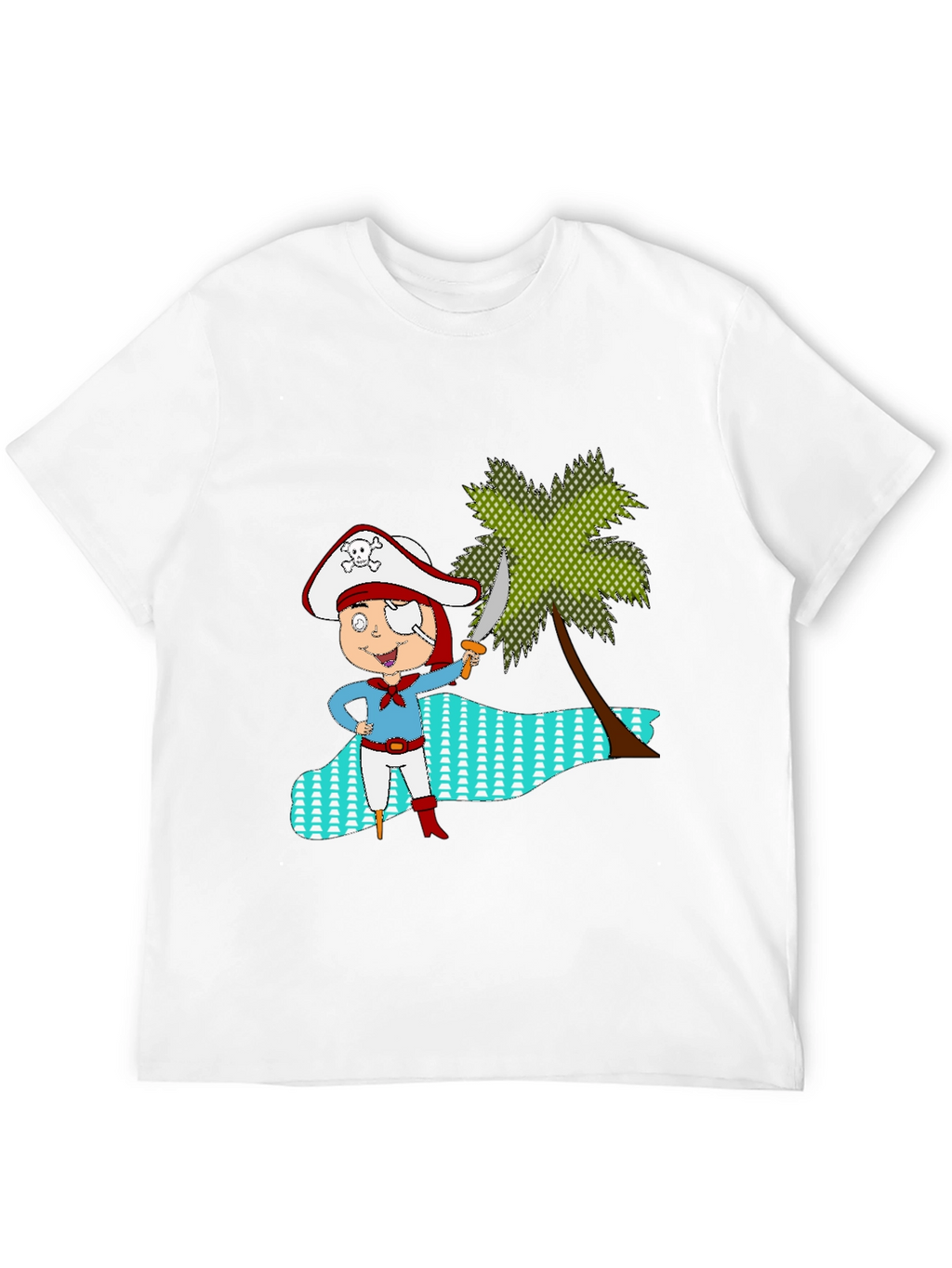 Pirate Cartoon Black T-Shirt