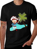 Pirate Cartoon Black T-Shirt