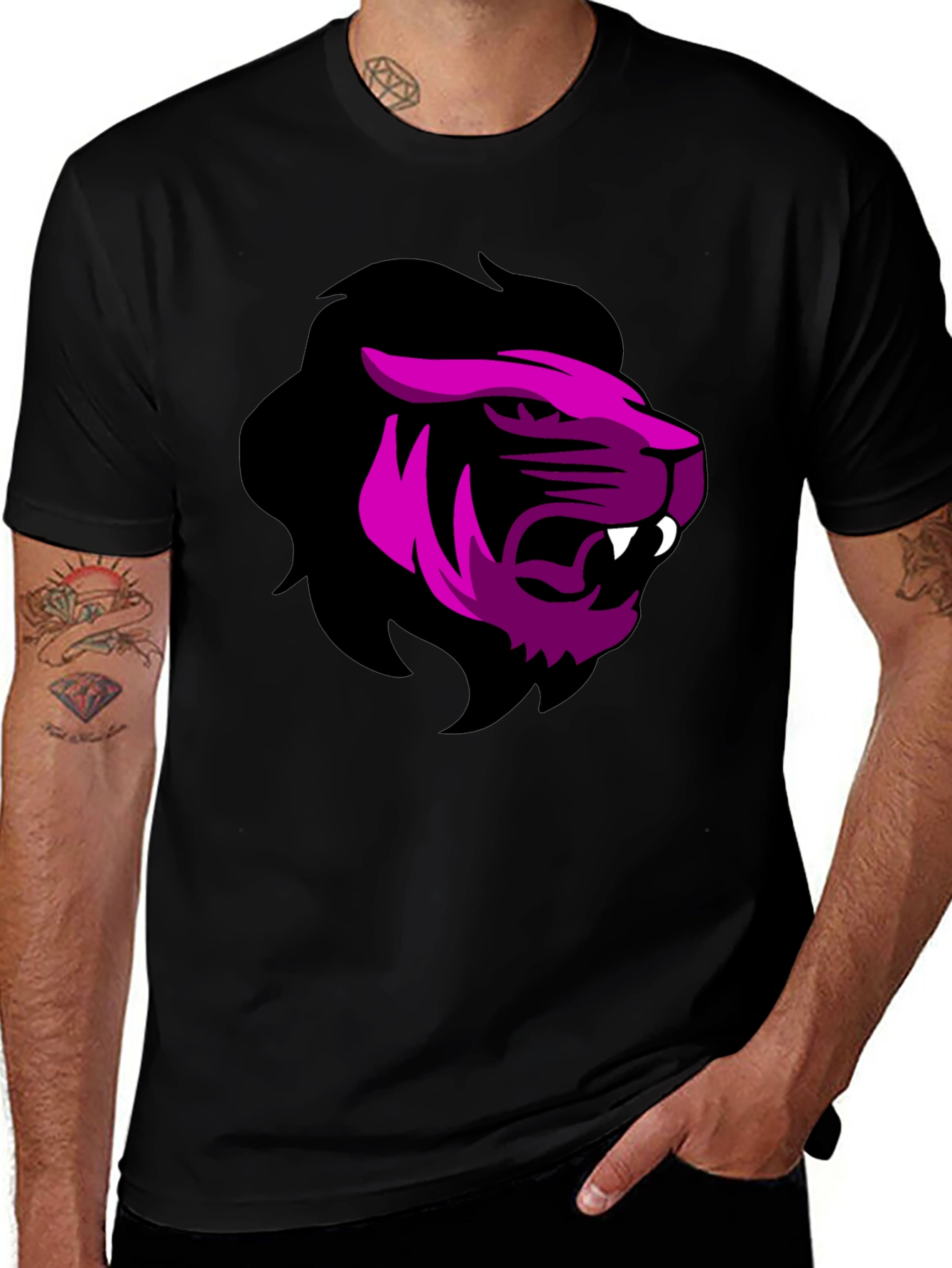 Bold Lion Graphic Tee - Black T-Shirt