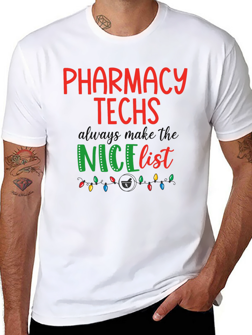 Pharmacy Techs Nice List Holiday T-Shirt