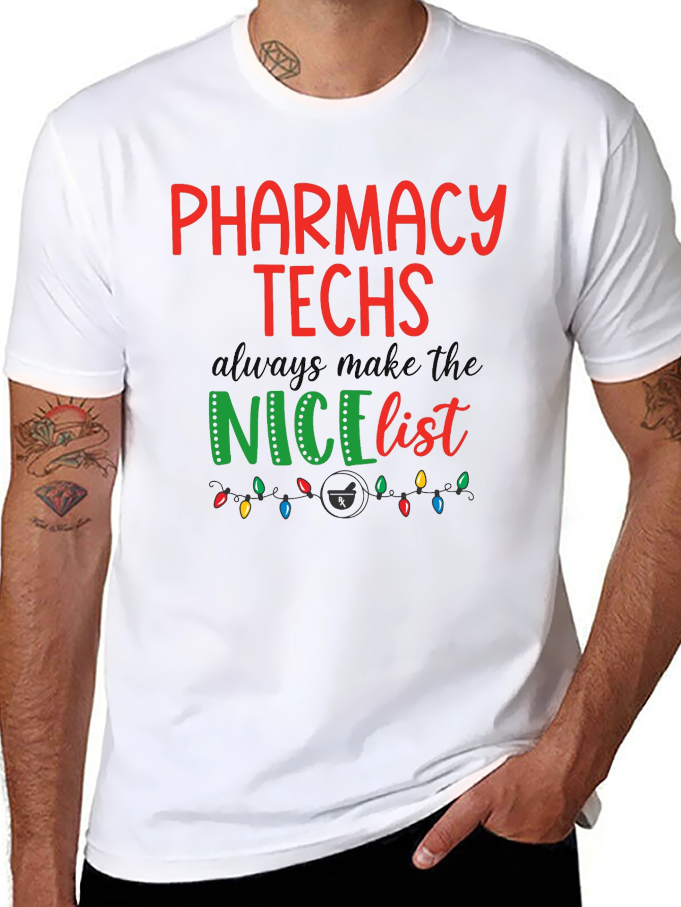 Pharmacy Techs Nice List Holiday T-Shirt