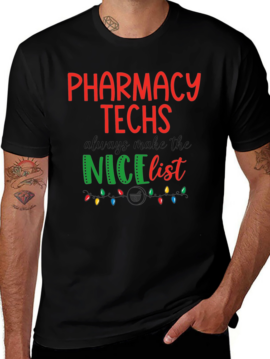 Pharmacy Techs Nice List Holiday T-Shirt