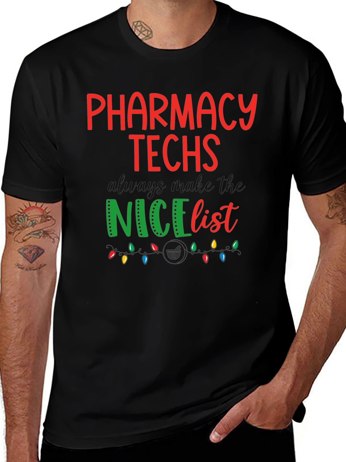 Pharmacy Techs Nice List Holiday T-Shirt