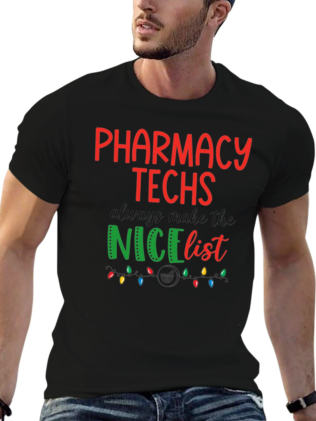 Pharmacy Techs Nice List Holiday T-Shirt