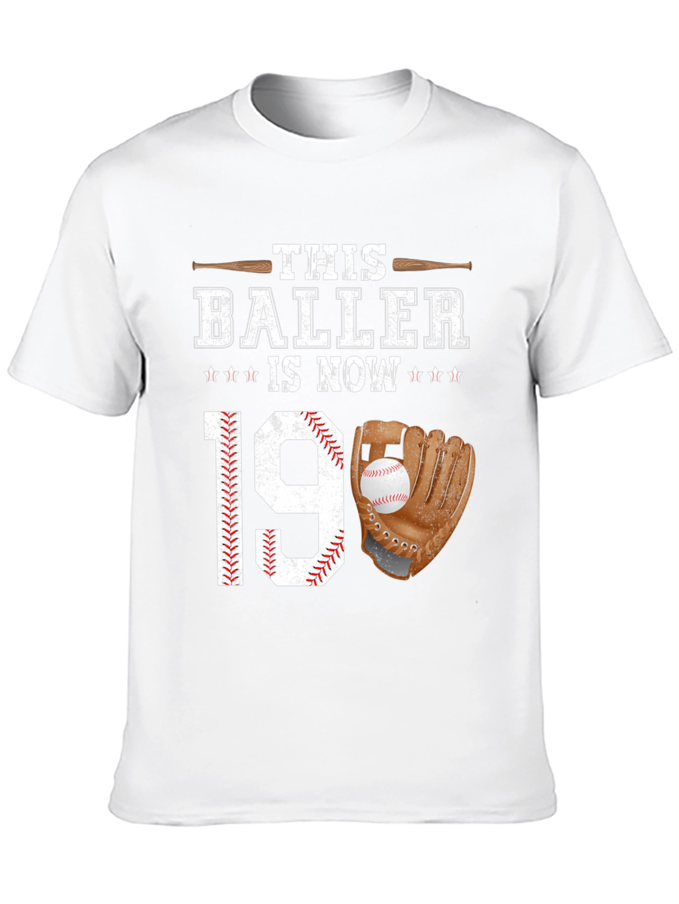 Baller 19th Birthday T-Shirt Baseball Lover