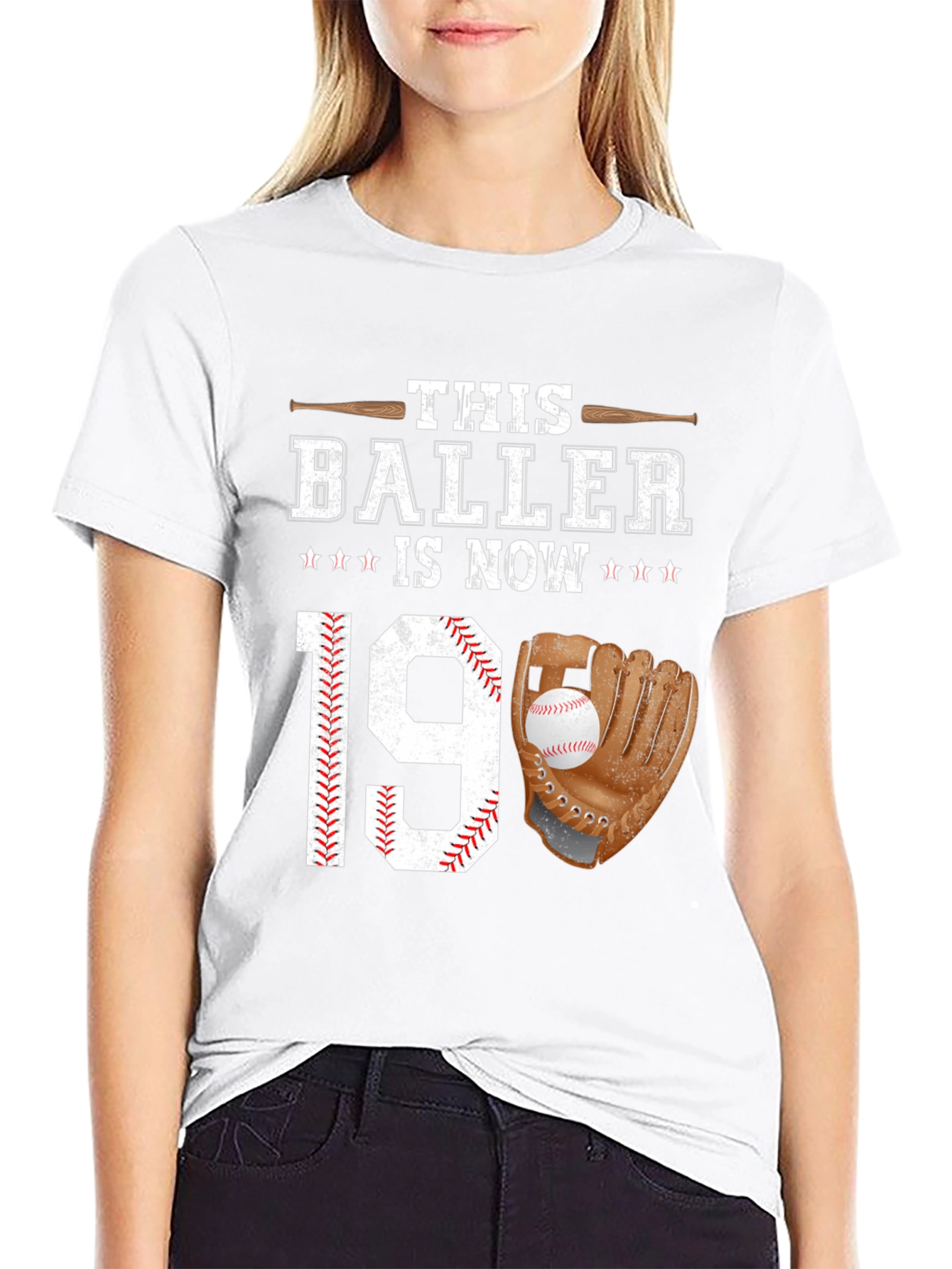 Baller 19th Birthday T-Shirt Baseball Lover