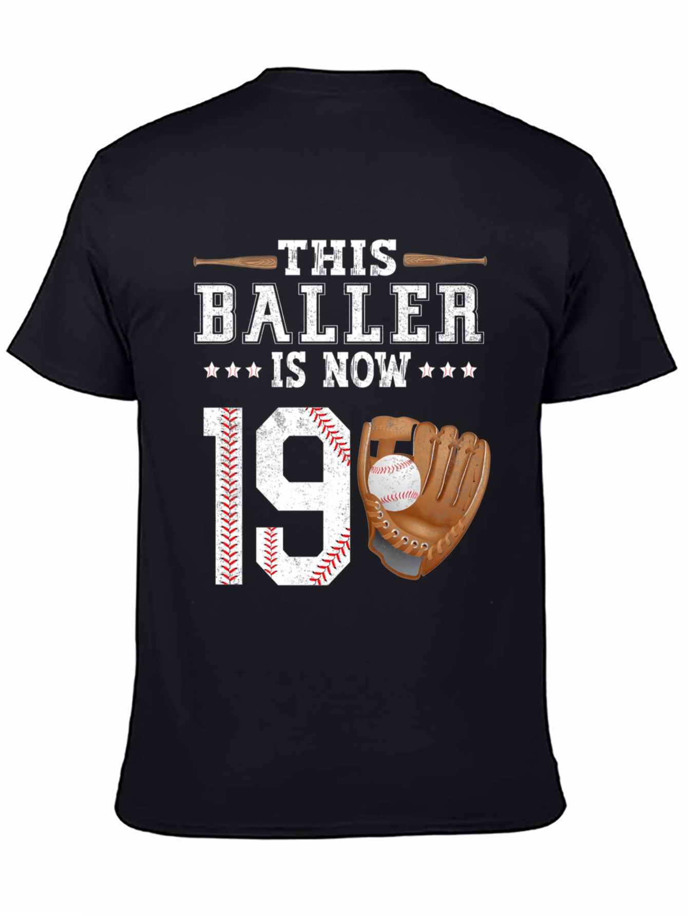 Baller 19th Birthday T-Shirt Baseball Lover