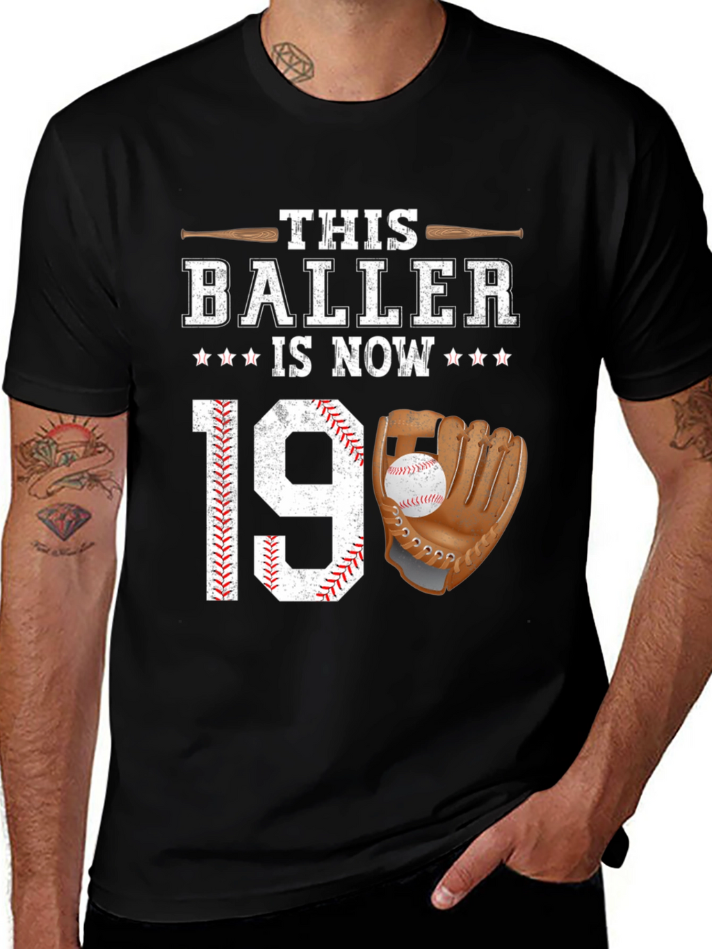 Baller 19th Birthday T-Shirt Baseball Lover