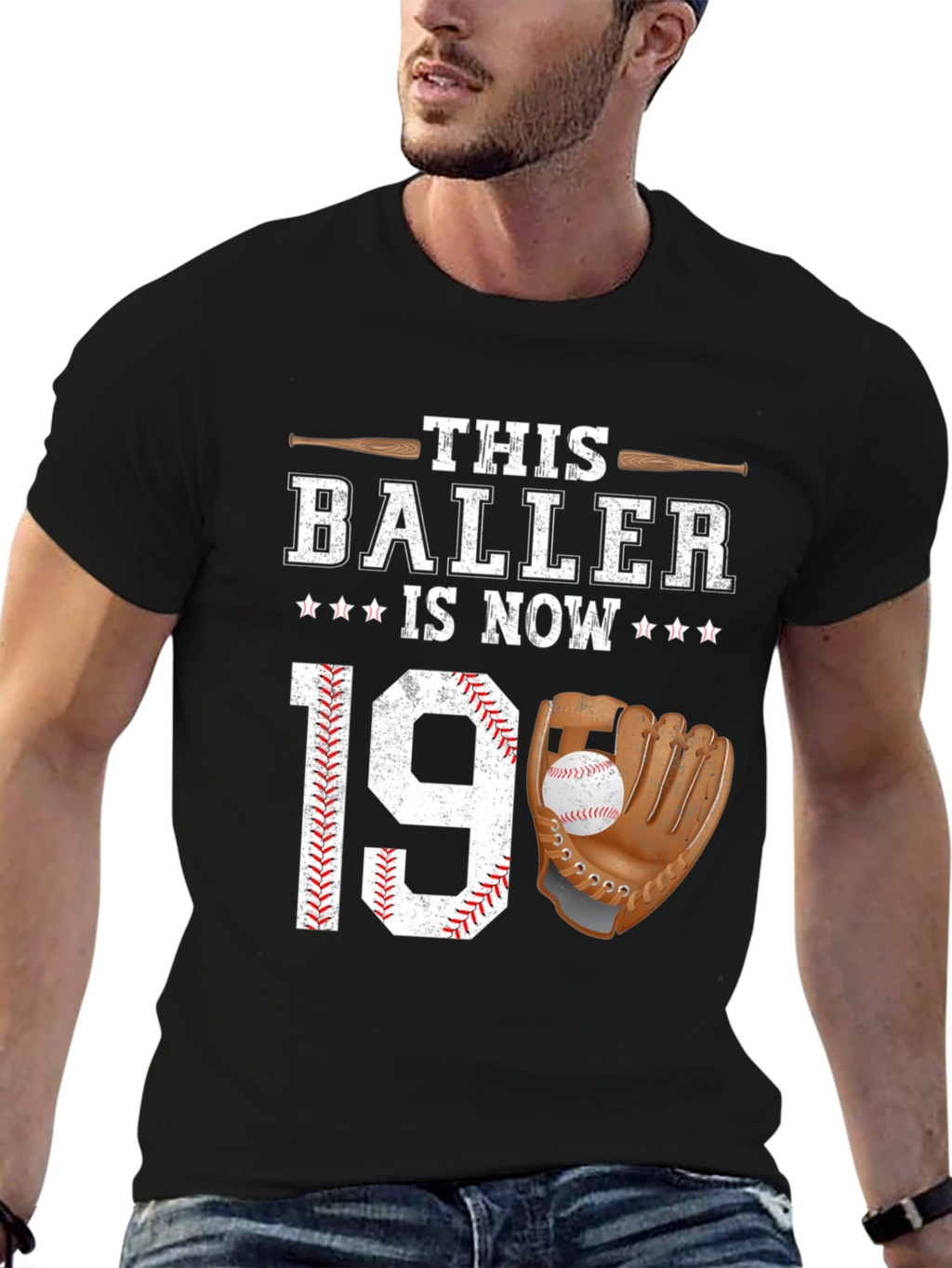 Baller 19th Birthday T-Shirt Baseball Lover