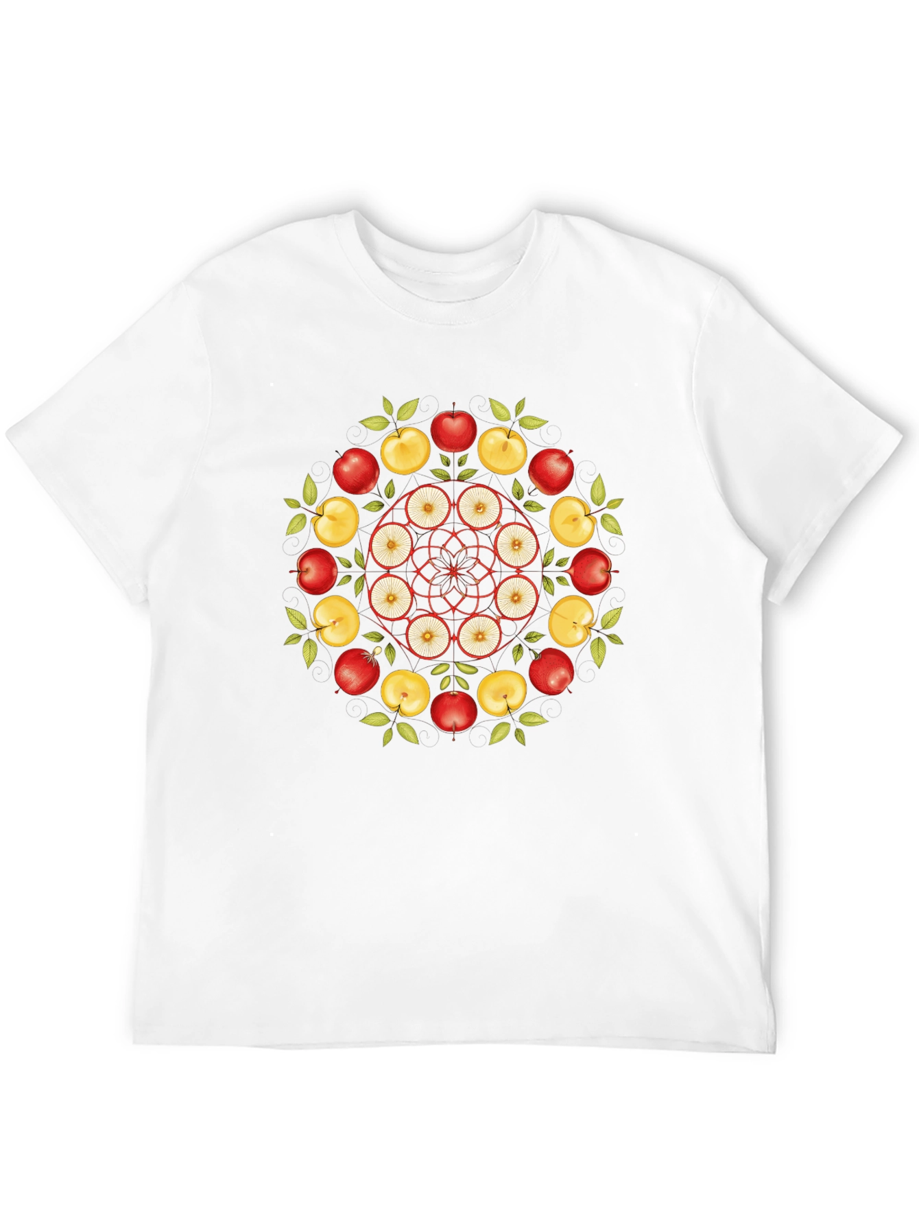 Apple Mandala T-Shirt - Fruit Design Tee