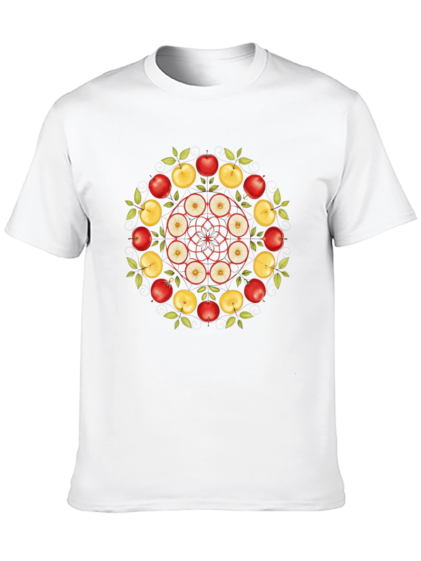 Apple Mandala T-Shirt - Fruit Design Tee