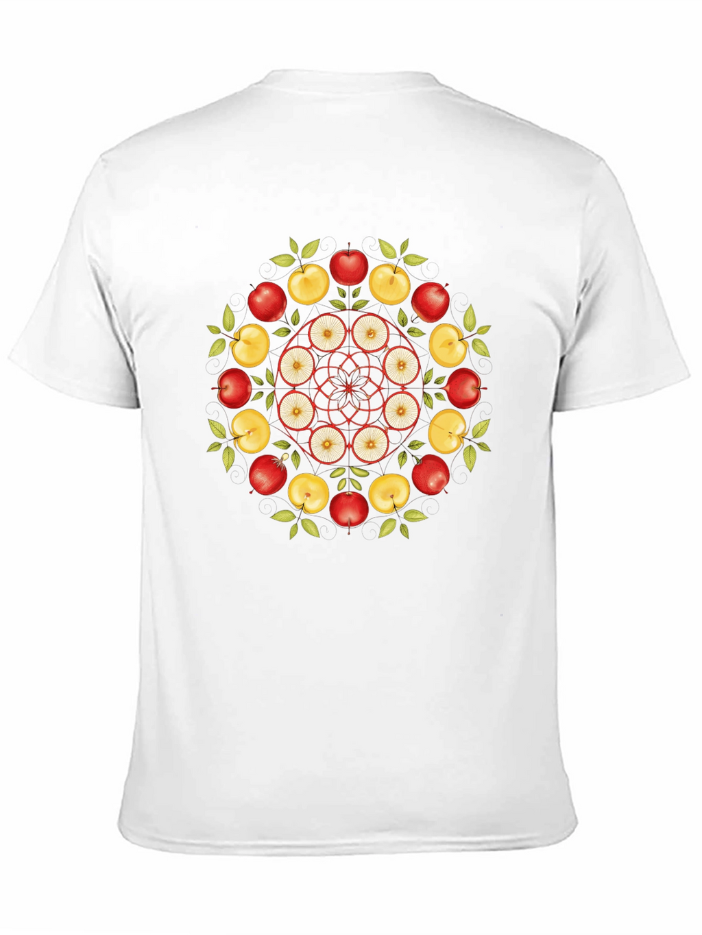 Apple Mandala T-Shirt - Fruit Design Tee