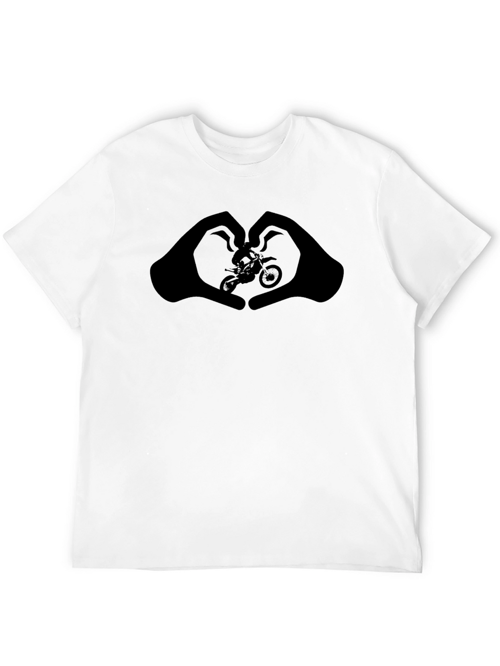 Motorcycle Heart Hands Graphic Tee - Black