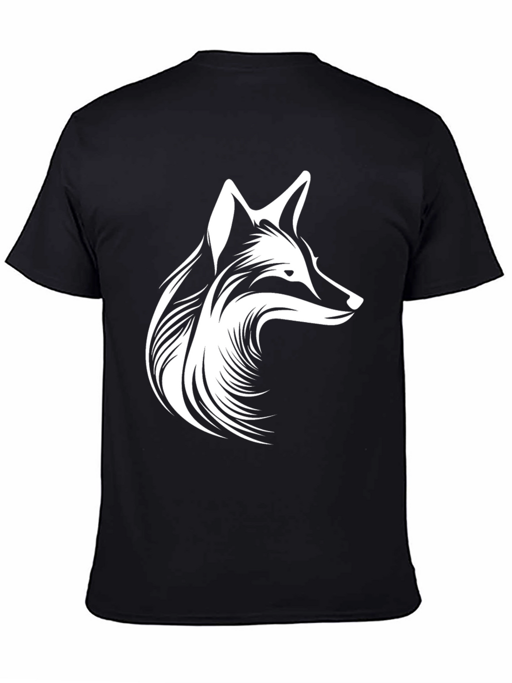Fox Head Graphic Print Black T-Shirt