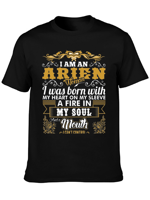 Aries Woman Graphic T-Shirt - Fire in My Soul