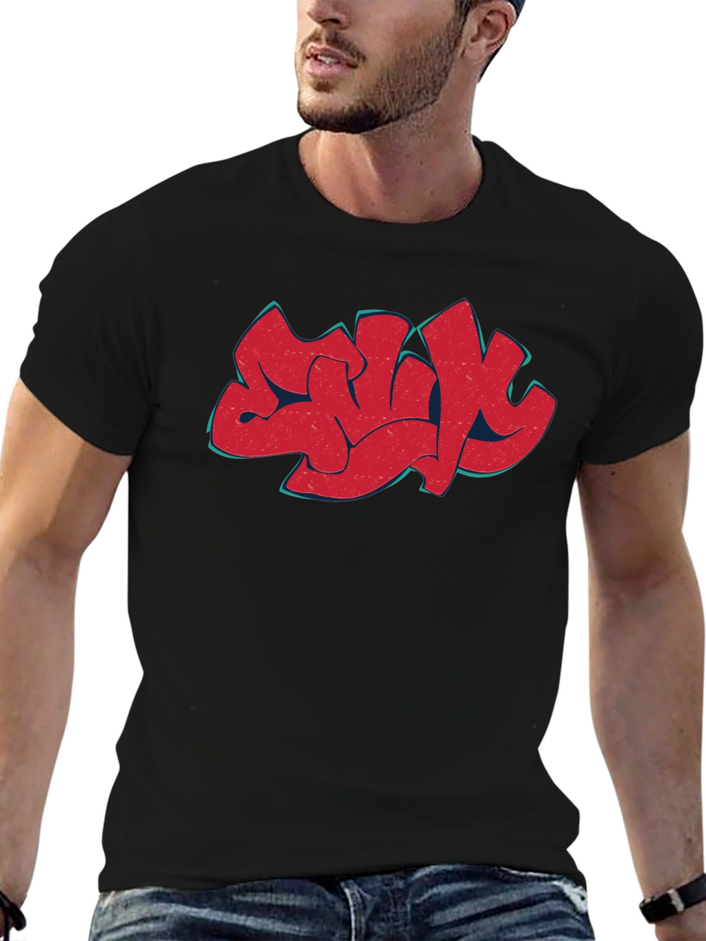 Urban Graffiti Art Black T-Shirt