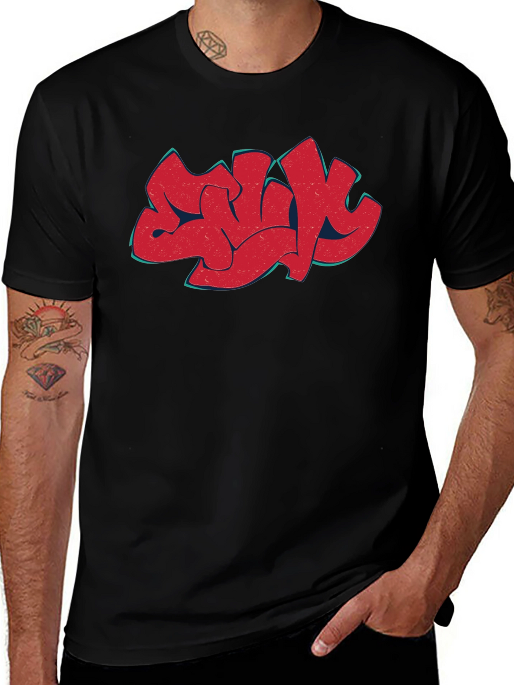 Urban Graffiti Art Black T-Shirt