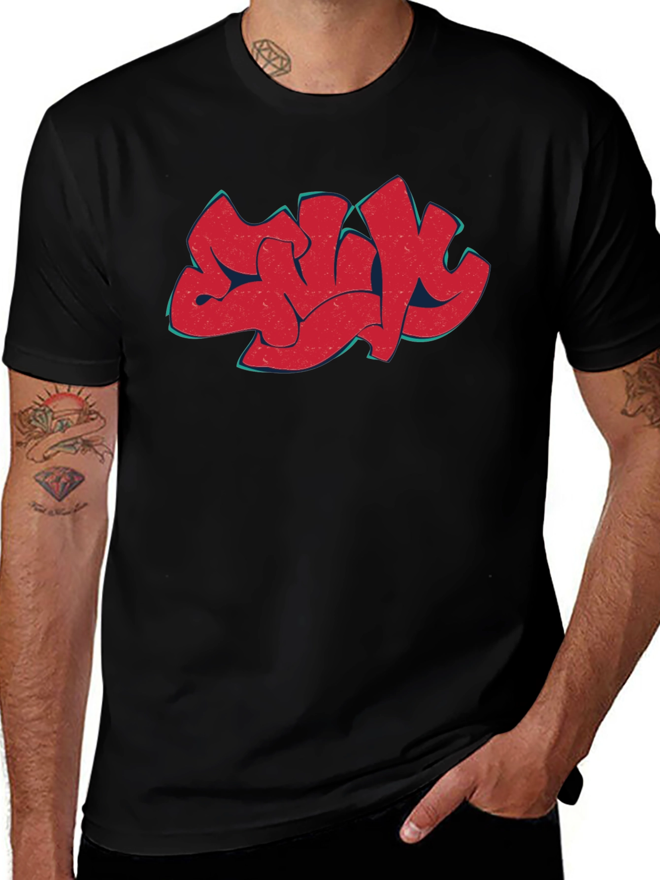 Urban Graffiti Art Black T-Shirt