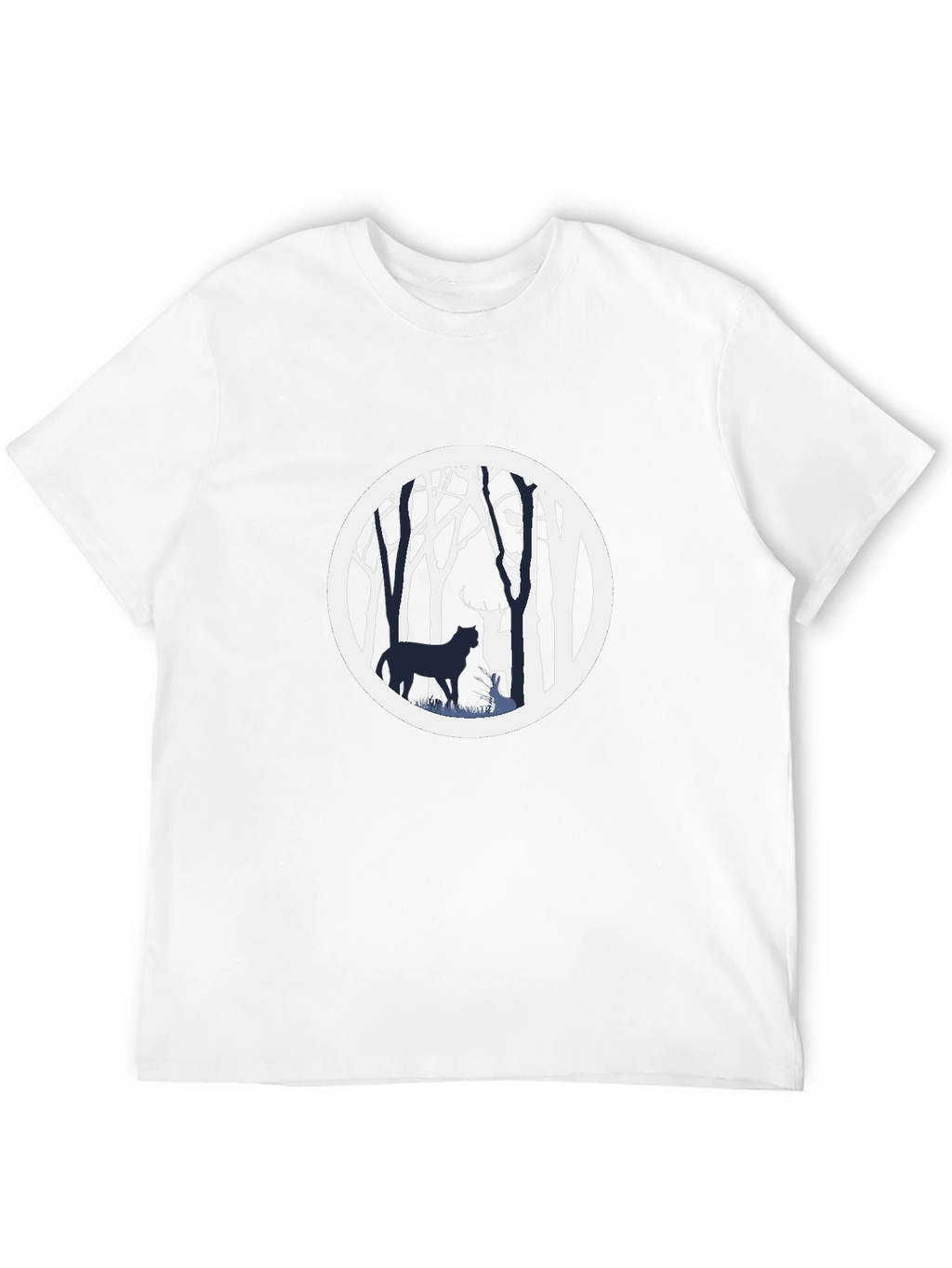 Nature Scene Graphic Tee - Black Cotton Blend