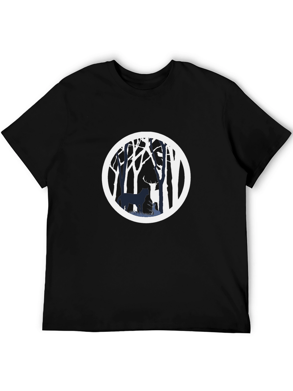 Nature Scene Graphic Tee - Black Cotton Blend