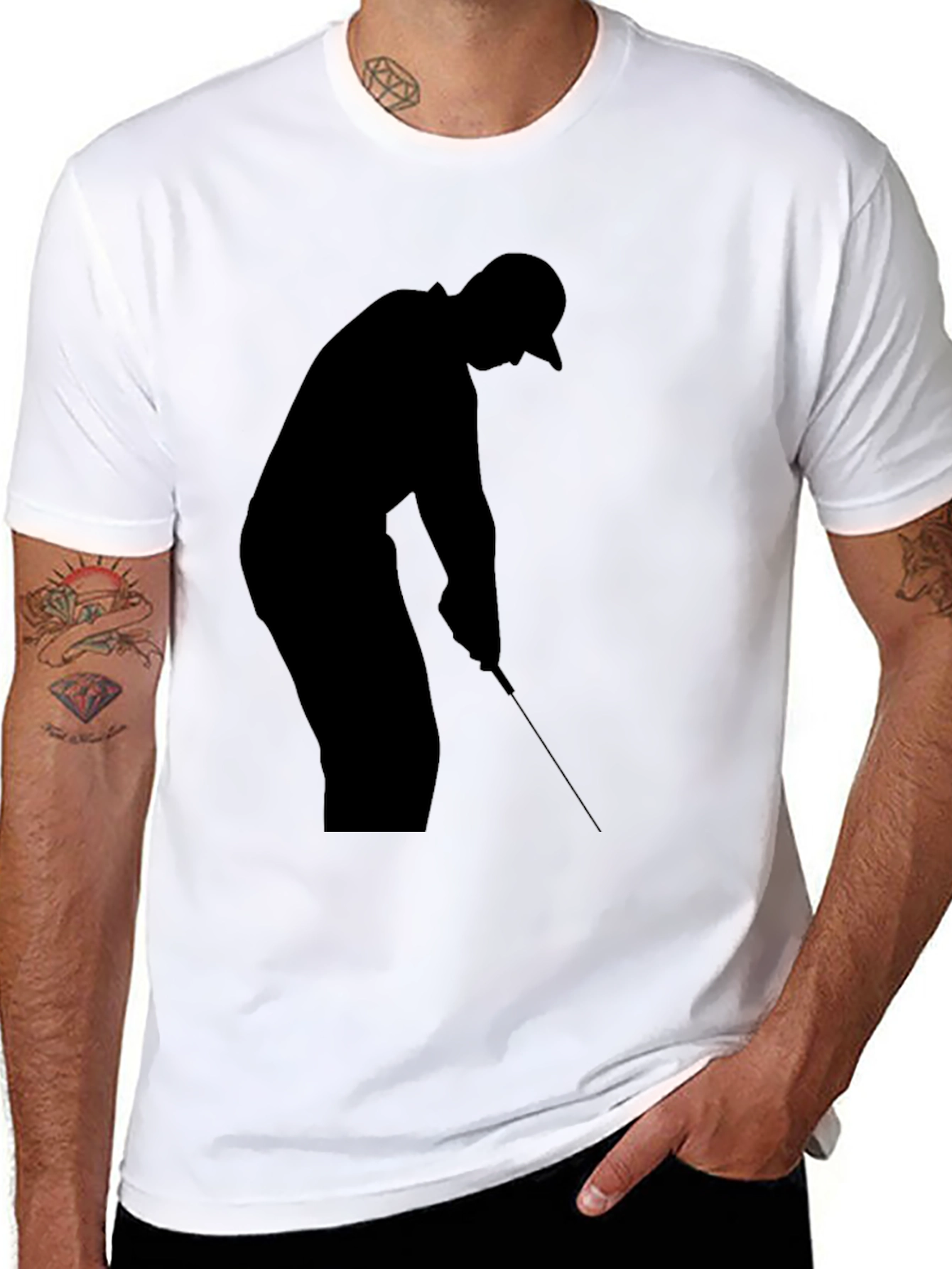 Golf Silhouette Black T-Shirt