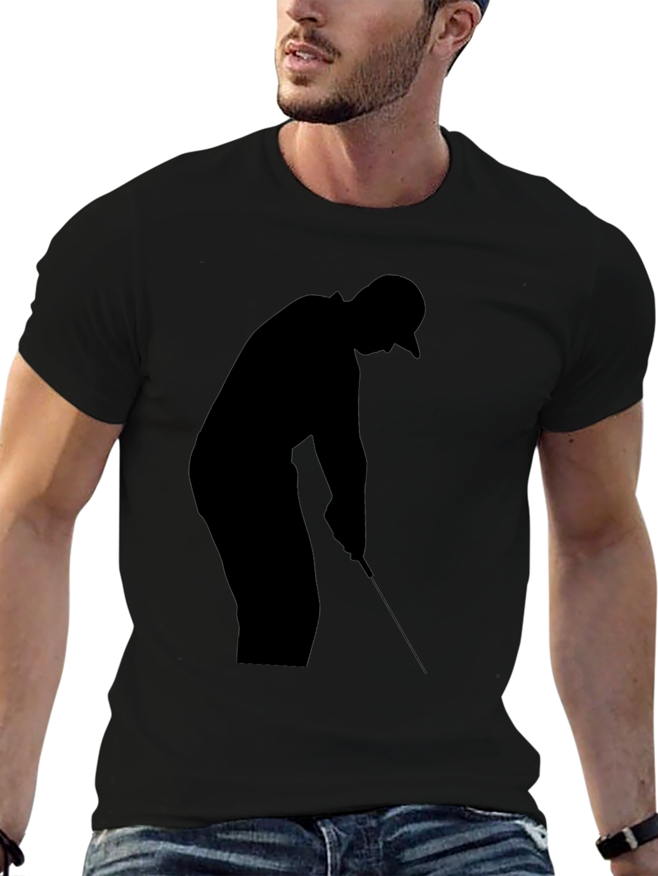 Golf Silhouette Black T-Shirt