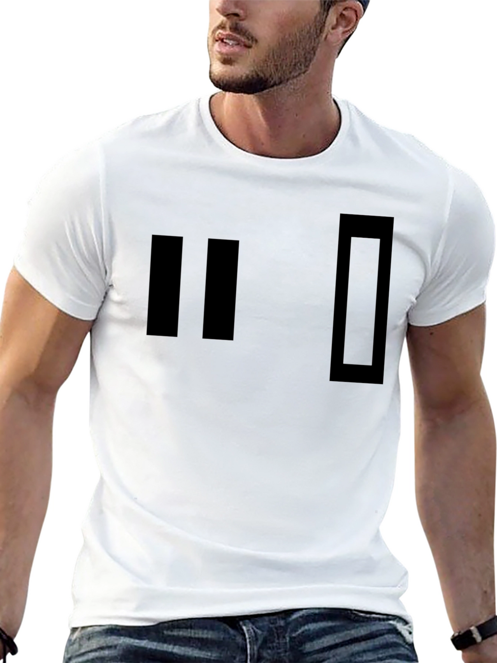 Minimalist Black Graphic Tee - Retro Design