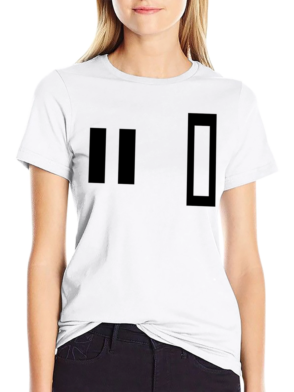 Minimalist Black Graphic Tee - Retro Design