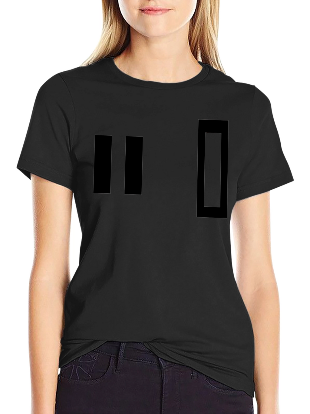 Minimalist Black Graphic Tee - Retro Design