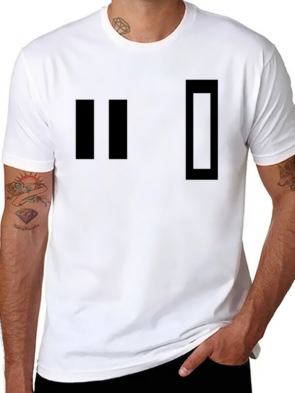 Minimalist Black Graphic Tee - Retro Design