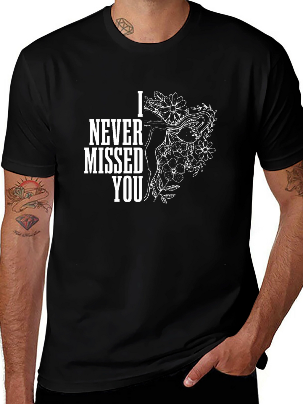 I Never Missed You Graphic Tee - Black Cotton