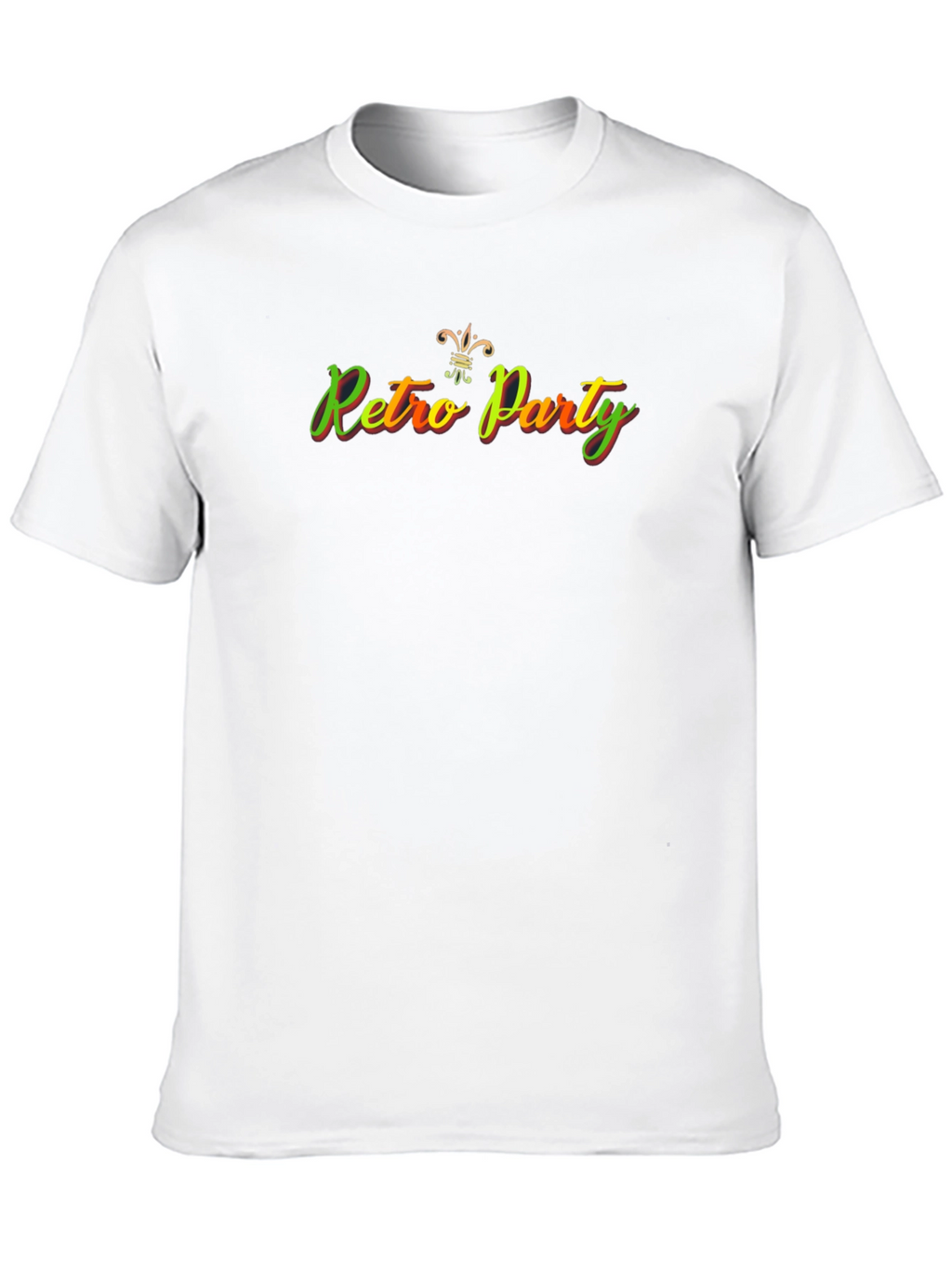 Retro Party Graphic T-Shirt - Black Crew Neck Tee