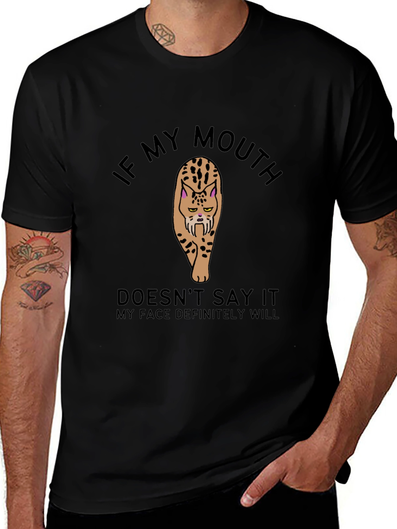 Sarcastic Cat T-Shirt: If My Mouth Doesnt Say It!