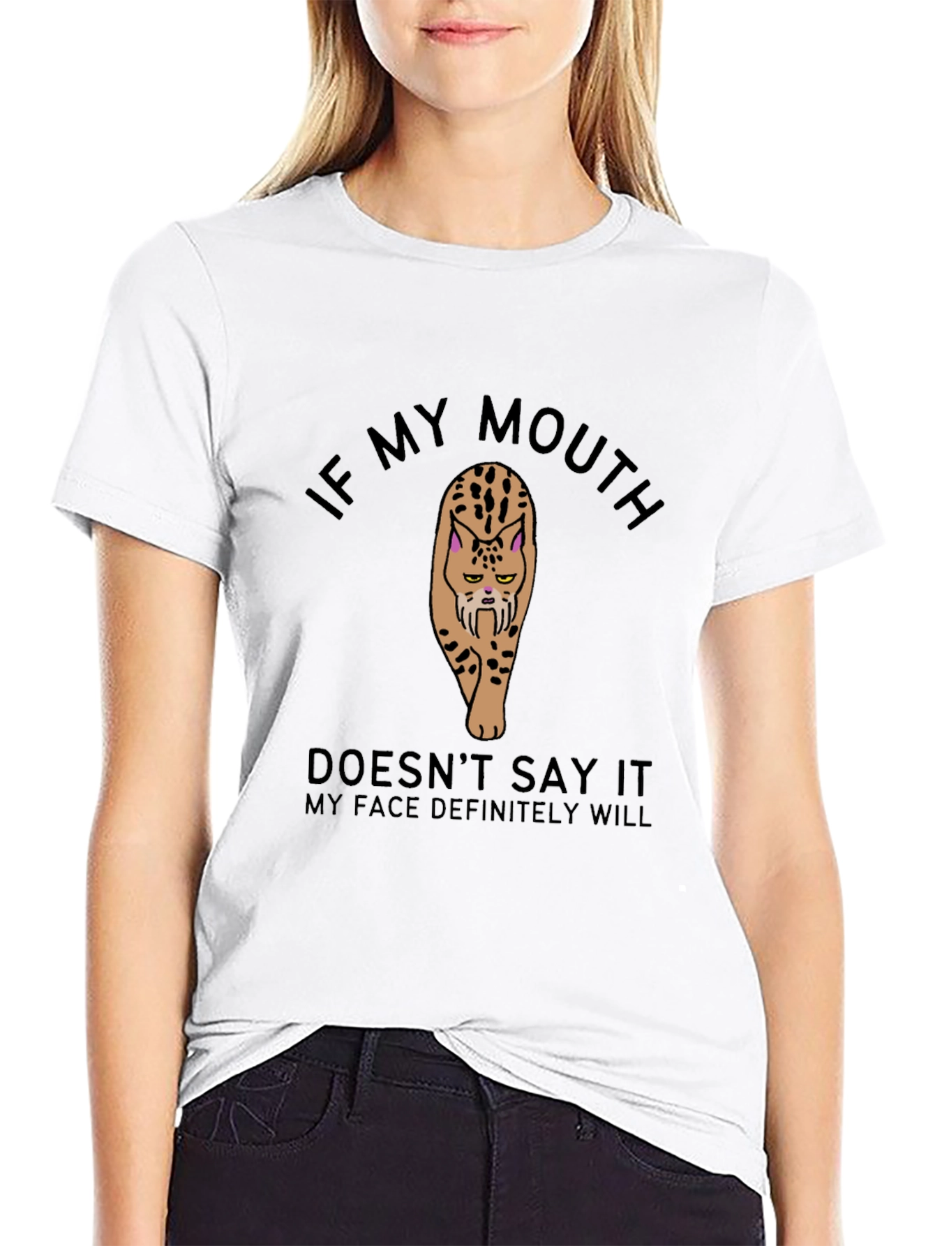 Sarcastic Cat T-Shirt: If My Mouth Doesnt Say It!