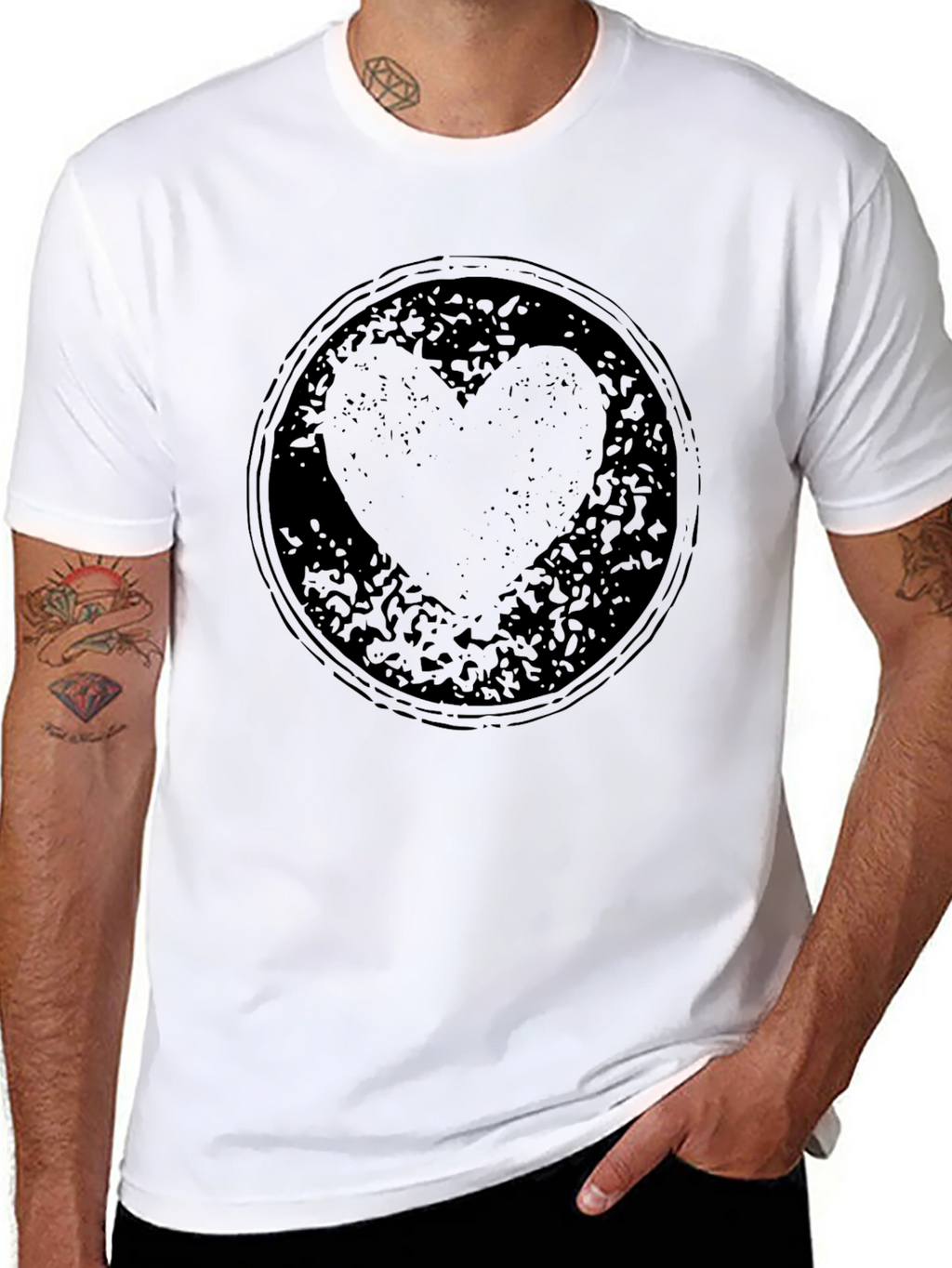 Grunge Heart Graphic T-Shirt