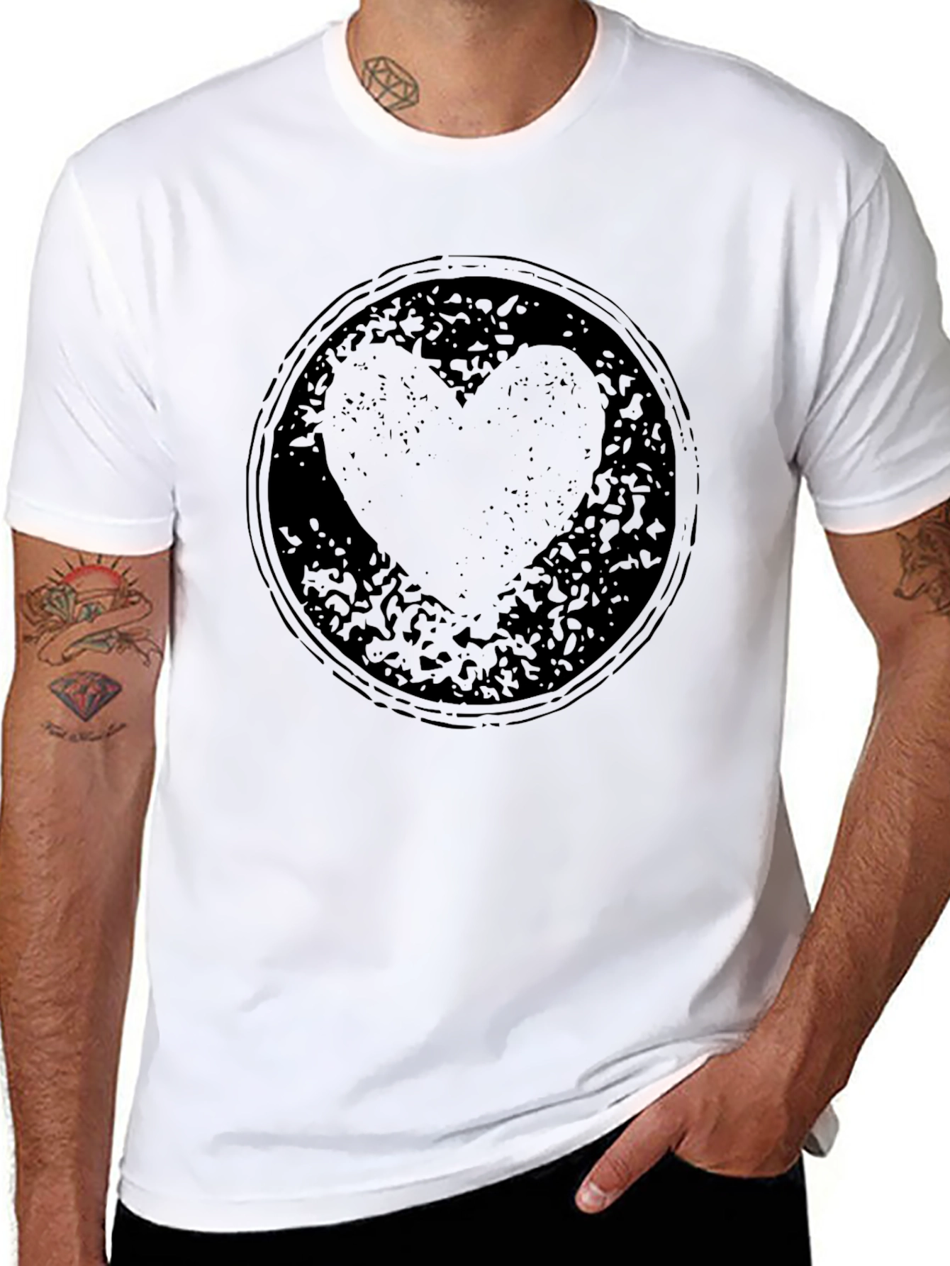 Grunge Heart Graphic T-Shirt