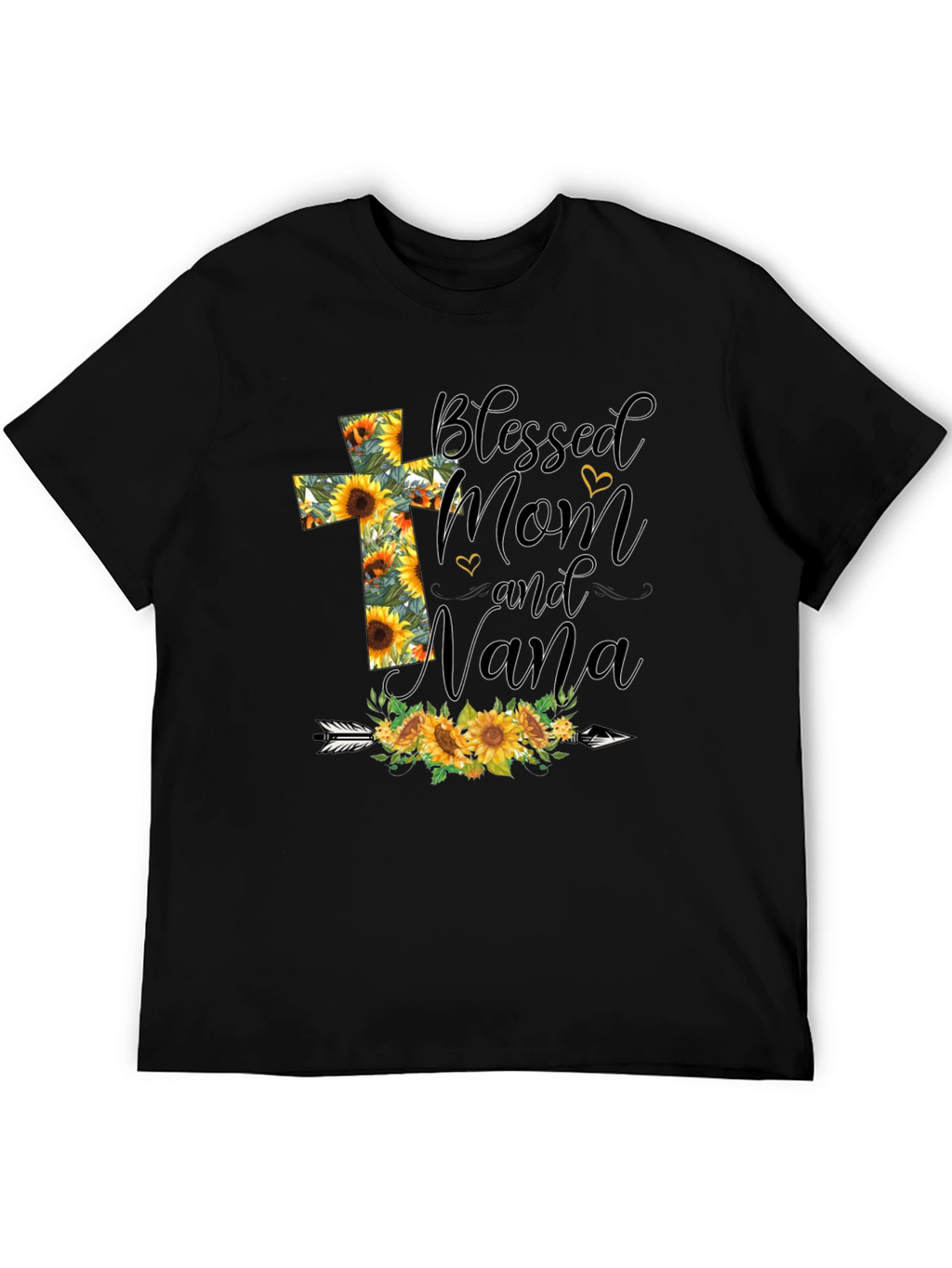 Blessed Mom and Nana Sunflower Graphic T-Shirt